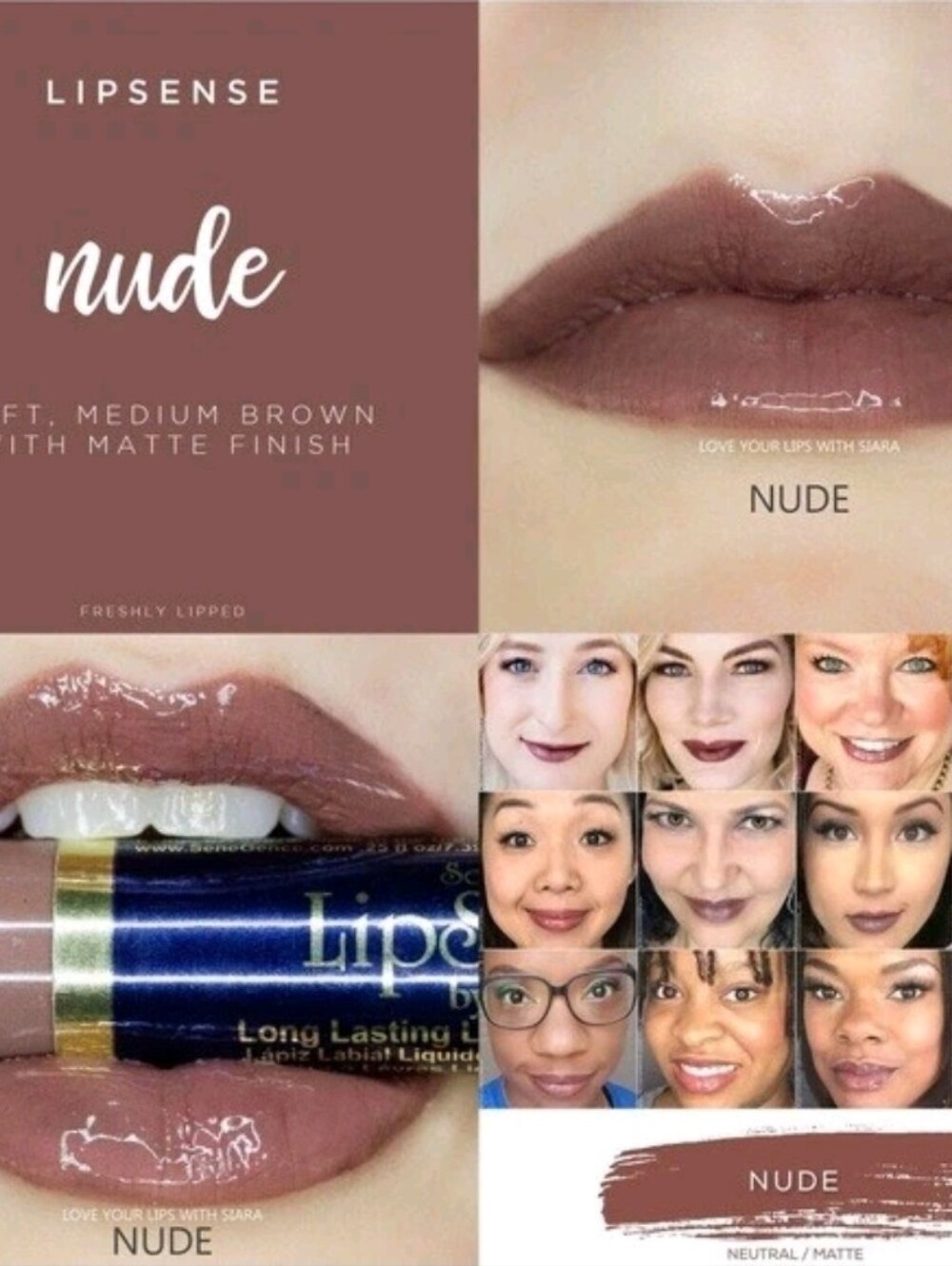 LipSense Nude Long-Lasting Liquid Lip Color - Nude (Medium Brown)